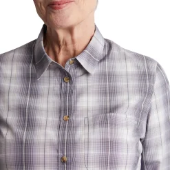 Women'S Coast Long Sleeve Shirt Mauve Grey/Orchid Check