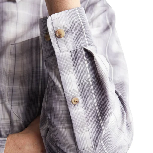 Women'S Coast Long Sleeve Shirt Mauve Grey/Orchid Check