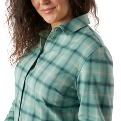 Women'S Cove Long Sleeve Shirt Venice Green Check