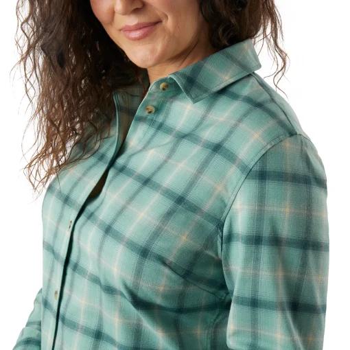 Women'S Cove Long Sleeve Shirt Venice Green Check