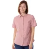 Women'S Eave Short Sleeve Shirt Cardinal Pink Gingham