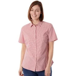 Women'S Eave Short Sleeve Shirt Cardinal Pink Gingham