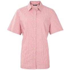 Women'S Eave Short Sleeve Shirt Cardinal Pink Gingham
