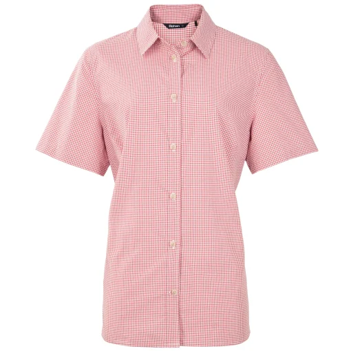 Women'S Eave Short Sleeve Shirt Cardinal Pink Gingham
