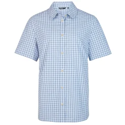 Women'S Eave Short Sleeve Shirt Chambray Blue Gingham