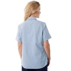 Women'S Eave Short Sleeve Shirt Chambray Blue Gingham