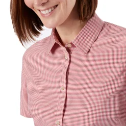 Women'S Eave Short Sleeve Shirt Cardinal Pink Gingham