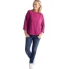 Women'S Harbour Sleeve Top Raspberry Pink Marl Stripe