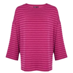 Women'S Harbour Sleeve Top Raspberry Pink Marl Stripe