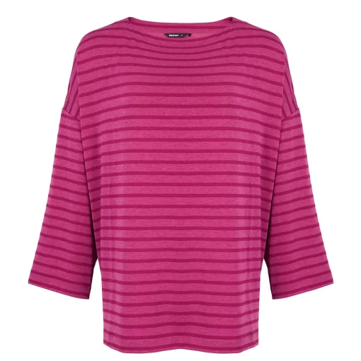 Women'S Harbour Sleeve Top Raspberry Pink Marl Stripe