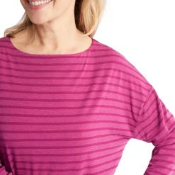 Women'S Harbour Sleeve Top Raspberry Pink Marl Stripe