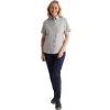 Women'S Isle Short Sleeve Shirt Mineral Grey Gingham