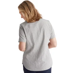 Women'S Isle Short Sleeve Shirt Mineral Grey Gingham
