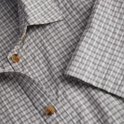 Women'S Isle Short Sleeve Shirt Mineral Grey Gingham