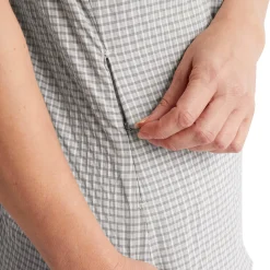 Women'S Isle Short Sleeve Shirt Mineral Grey Gingham