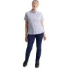 Women'S Marina Short Sleeve Shirt Heather Blue Print