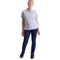 Women'S Marina Short Sleeve Shirt Heather Blue Print
