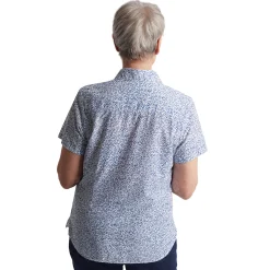 Women'S Marina Short Sleeve Shirt Heather Blue Print