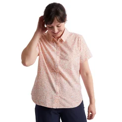 Women'S Marina Short Sleeve Shirt Dusk Orange Print