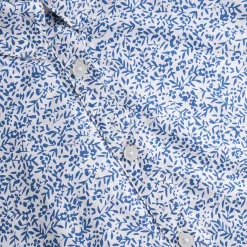 Women'S Marina Short Sleeve Shirt Heather Blue Print