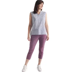 Women'S Marina Top Heather Blue Print