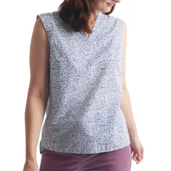 Women'S Marina Top Heather Blue Print