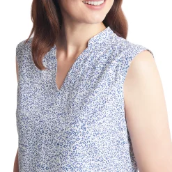 Women'S Marina Top Heather Blue Print