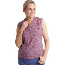 Women'S Marina Top Plum Purple Print