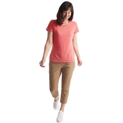 Women'S Merino Cool Short Sleeve T-Shirt Coral Pink Marl