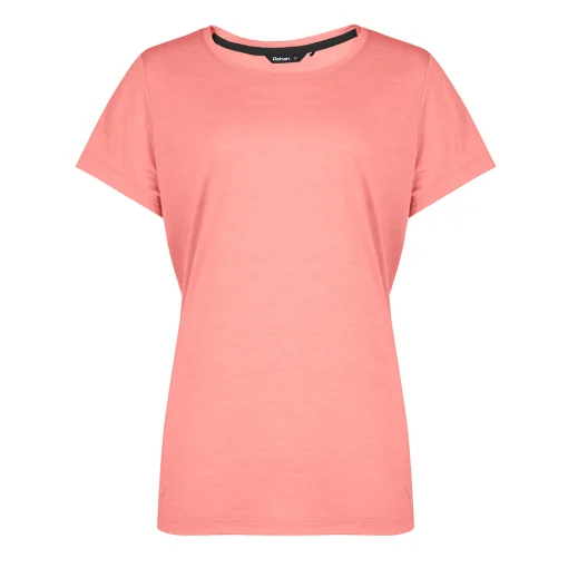 Women'S Merino Cool Short Sleeve T-Shirt Coral Pink Marl