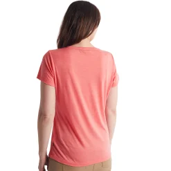 Women'S Merino Cool Short Sleeve T-Shirt Coral Pink Marl