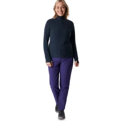 Women'S Microgrid Zip Neck Top True Navy