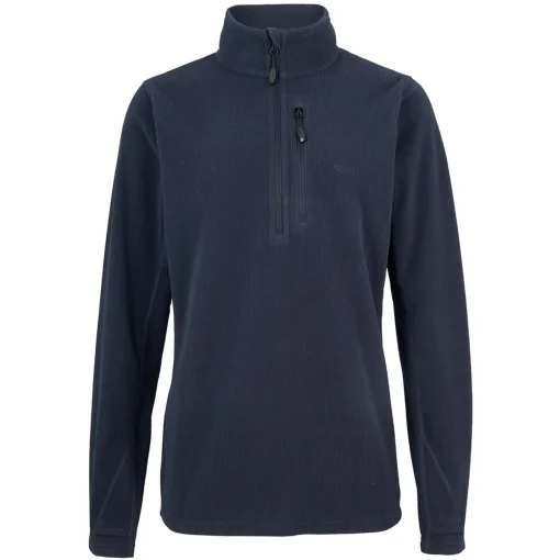 Women'S Microgrid Zip Neck Top True Navy