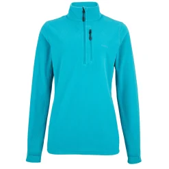 Women'S Microgrid Zip Neck Top Cove Blue