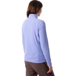 Women'S Microgrid Zip Neck Top Orchid Lilac