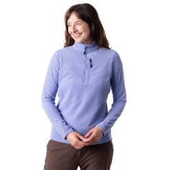 Women'S Microgrid Zip Neck Top Orchid Lilac