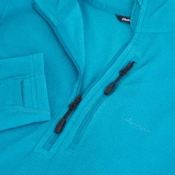 Women'S Microgrid Zip Neck Top Cove Blue