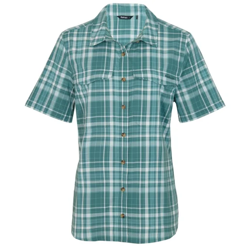 Women'S Pennine Shirt Short Sleeve Venice Green Check