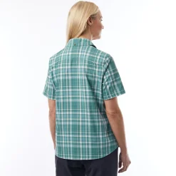 Women'S Pennine Shirt Short Sleeve Venice Green Check