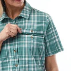 Women'S Pennine Shirt Short Sleeve Venice Green Check