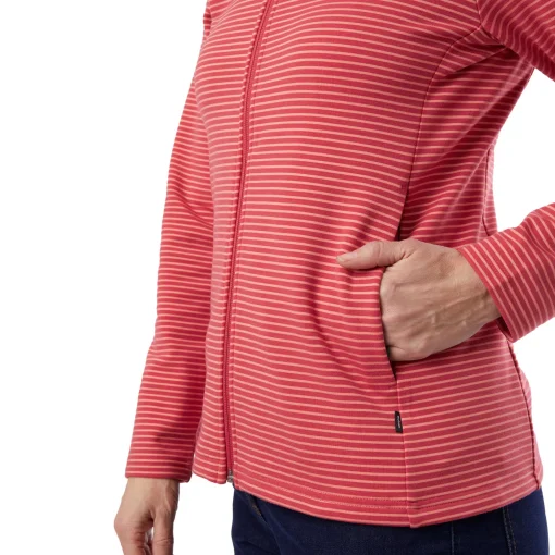 Women'S Radiant Stripe Jacket Cardinal Pink Stripe
