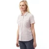 Women'S Sanctuary Shirt Short Sleeve Rose Pink Check