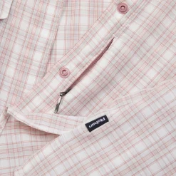 Women'S Sanctuary Shirt Short Sleeve Rose Pink Check