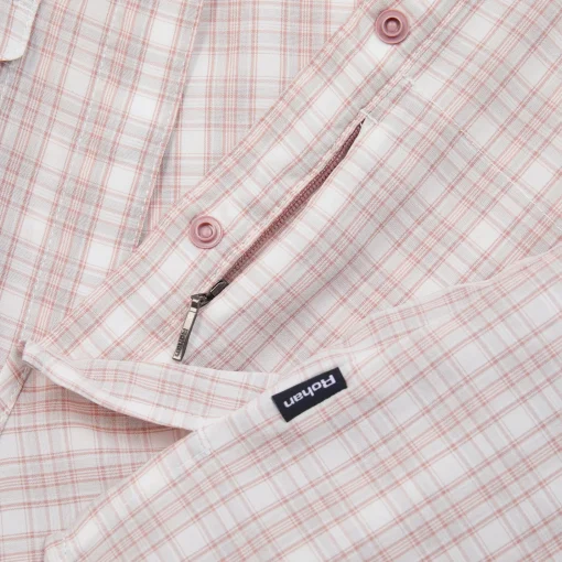 Women'S Sanctuary Shirt Short Sleeve Rose Pink Check