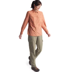 Women'S Savannah Long Sleeve Shirt Canyon Orange/Dune Check