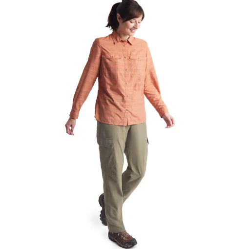 Women'S Savannah Long Sleeve Shirt Canyon Orange/Dune Check