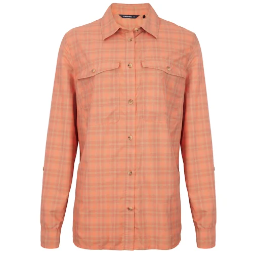 Women'S Savannah Long Sleeve Shirt Canyon Orange/Dune Check