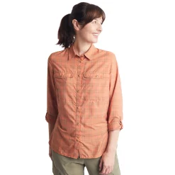 Women'S Savannah Long Sleeve Shirt Canyon Orange/Dune Check