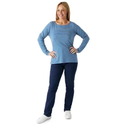 Women'S Shoreline Long Sleeve Top Zephyr Blue/French Blue Stripe