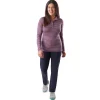 Women'S Shoreline Long Sleeve Polo Haze Purple/Navy Stripe